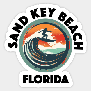 Sand Key Beach - Florida (with Black Lettering) Sticker